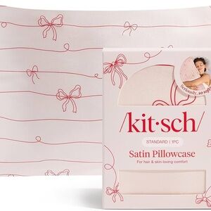 Kitsch Satin Pillowcases in Striped Bows  - Set of 2 (Standard/Queen)